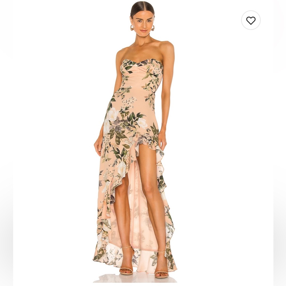 Amanda Uprichard Cream and Green Asymmetrical Sundress
